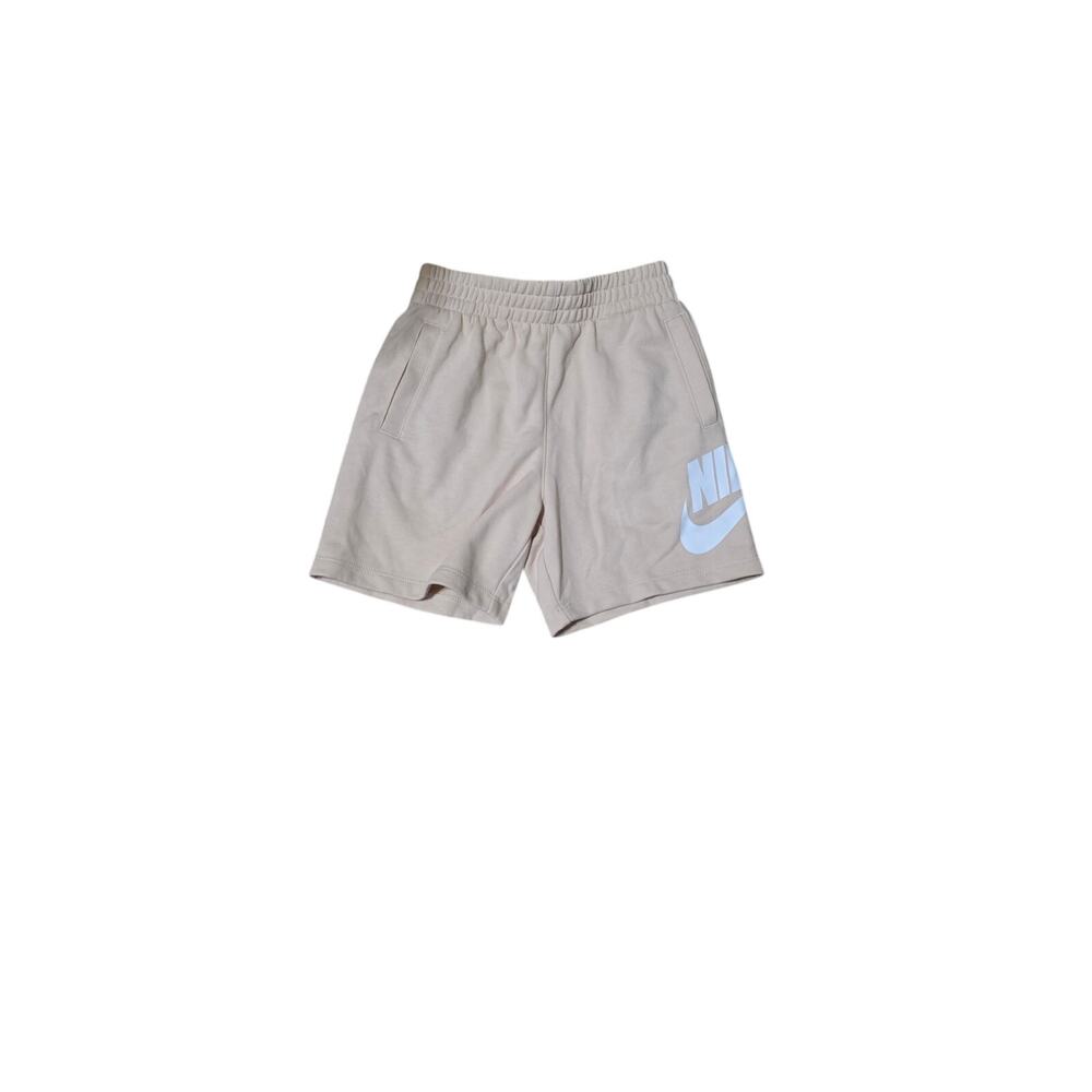 Nike Kids Shorts Size M (6 years) Tan with white Logo Cotton Blend NWT